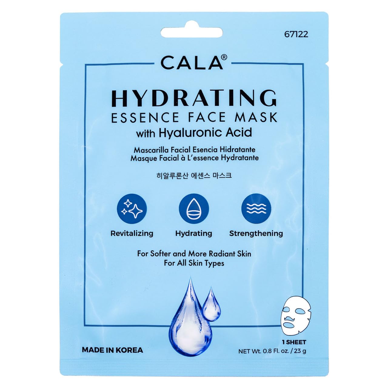 Cala Hydrating Essence Face Masks with Hyaluronic Acid - 10 Sheets Moisturizing Sheet Masks for Radiant, Plump Skin Beauty & Personal Care Cala