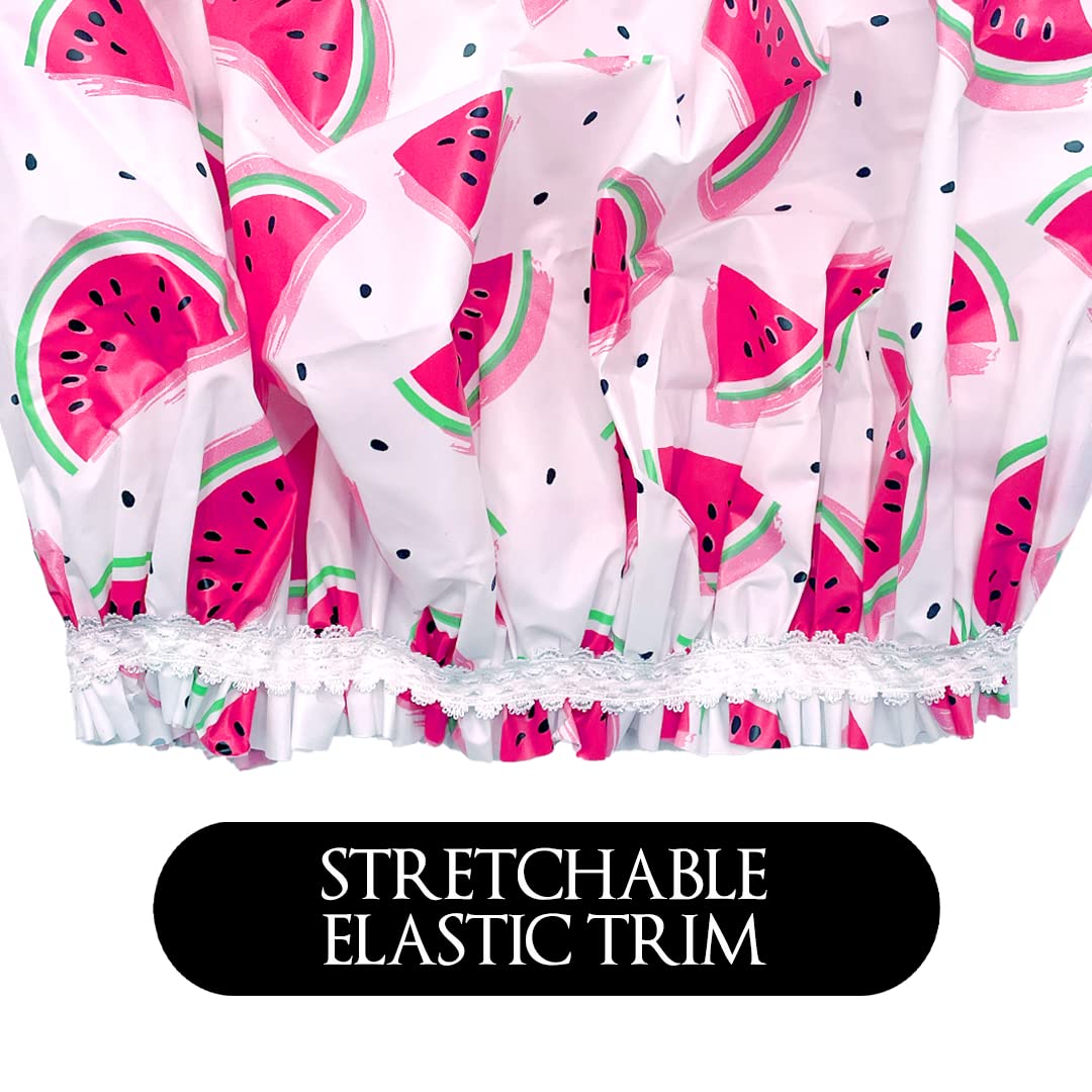 Reusable Vinyl Shower Cap & Bath Cap, Frosted PEVA Elastic Stretch Hem. Multi-Use Waterproof Stretchy Hair Cap for all Hair Lengths - One In A Melon Beauty & Personal Care Betty Dain