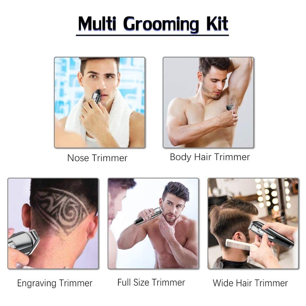 RASRGTRQ Hair Clippers All in one Men's Grooming kit Hair Trimmer Professional Facial Body Shaver Electric Beard Hair Clipper for Men Cutting Machine Beauty and Personal Care RASRGTRQ