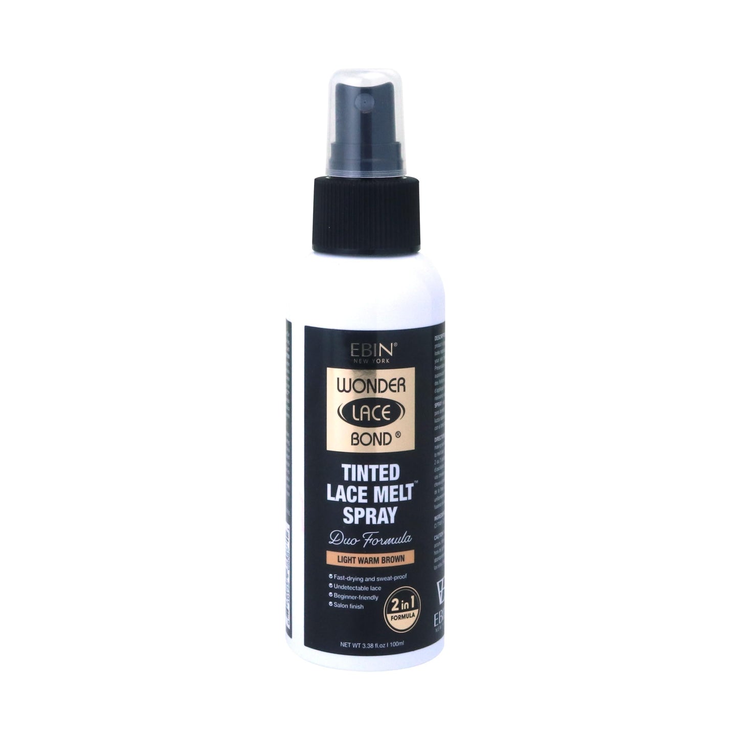 EBIN NEW YORK Wonder Lace Bond Tinted Lace Melt Pump Spray - Light Warm Brown | No Residue, Even Spray, Matching Skin Tone for Natural Look, 3.38oz Beauty & Personal Care EBIN NEW YORK