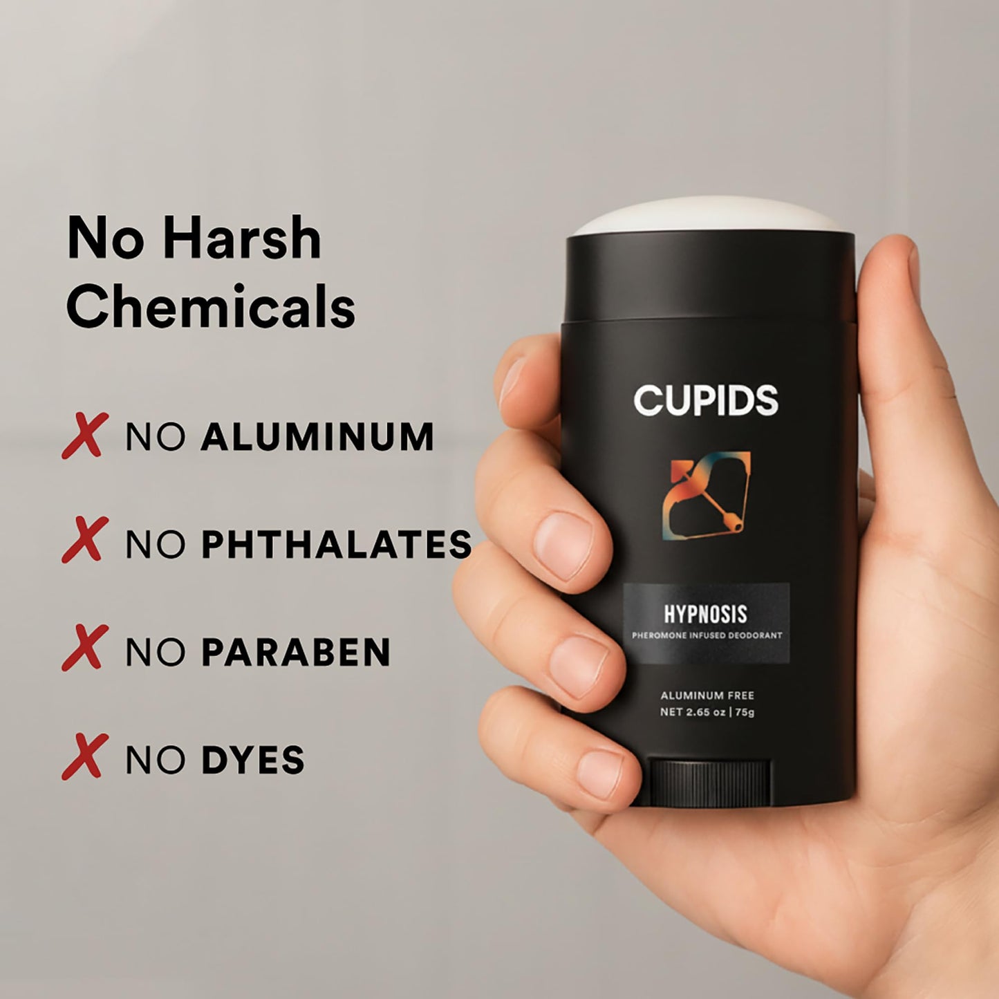 Cupids Hypnosis Deodorant for Men - Aluminum-Free, Natural, Pheromone-Infused, Vanilla Ember Scent, Organic, Skin-Friendly, Long-Lasting, Non-Sticky Beauty and Personal Care Cupids