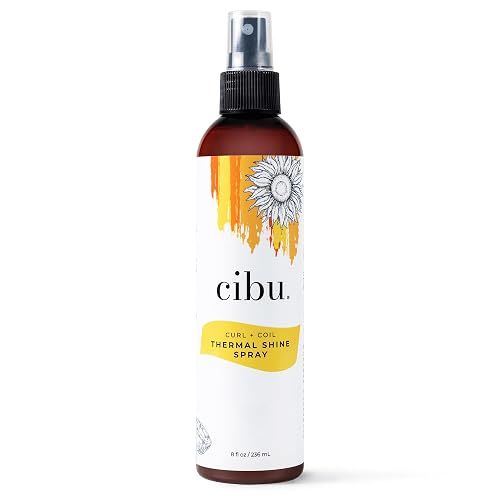 CIBU Curl + Coil Thermal Shine Spray | Dry Heat Protectant for Hair | Prevents Damage from Blow Drying, Flat Iron, and Curling Iron | 8 ounces Beauty & Personal Care CIBU