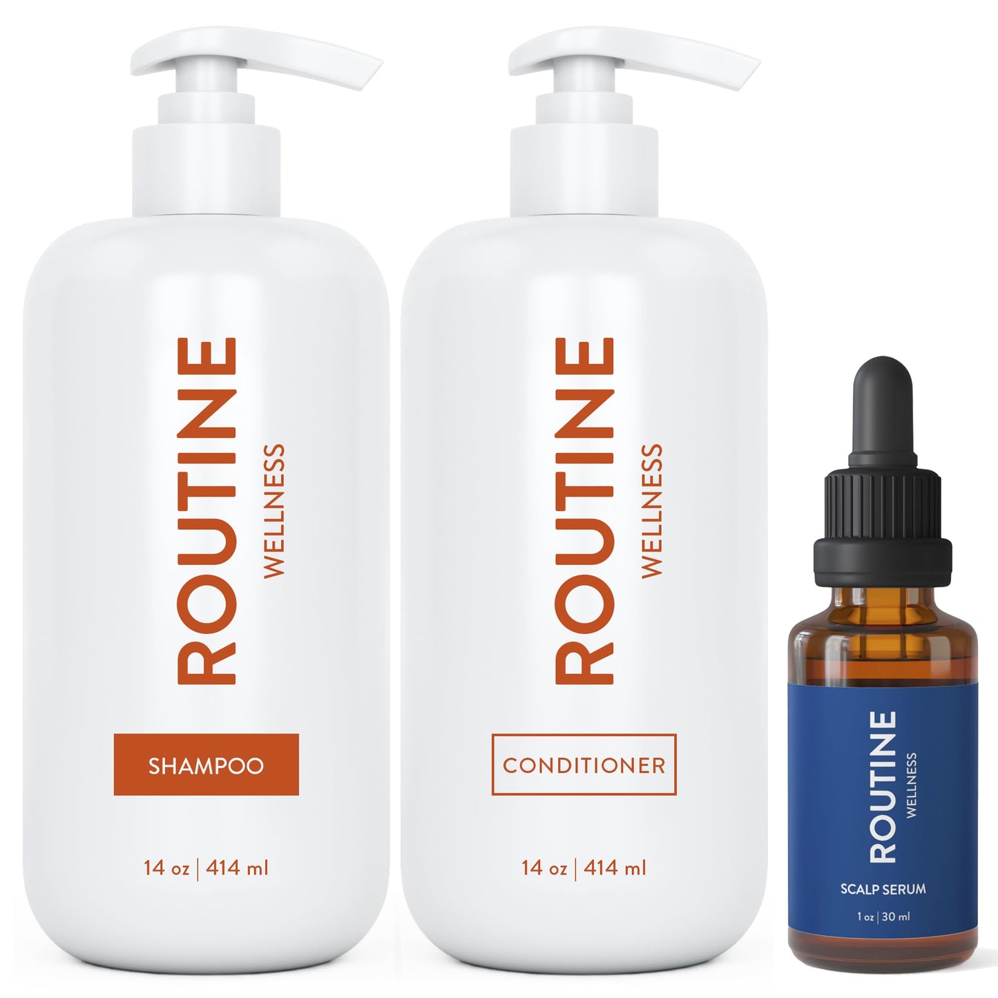 Routine Wellness Shampoo and Conditioner Set and Scalp Serum for Thinning Hair - DHT Blocker Women & Men - Color Safe Shampoo for Hair Loss Beauty & Personal Care Routine Wellness