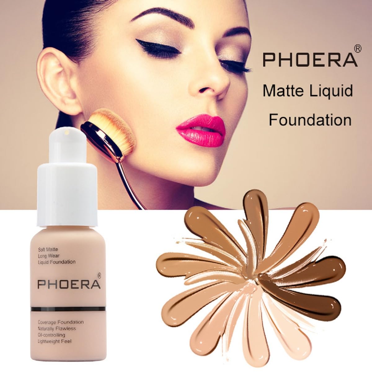2 Pack PHOERA Foundation, Flawless Soft Matte 24HR Oil Control Full Coverage Foundation Makeup for Women.102 Nude-30ml Beauty and Personal Care Meifen
