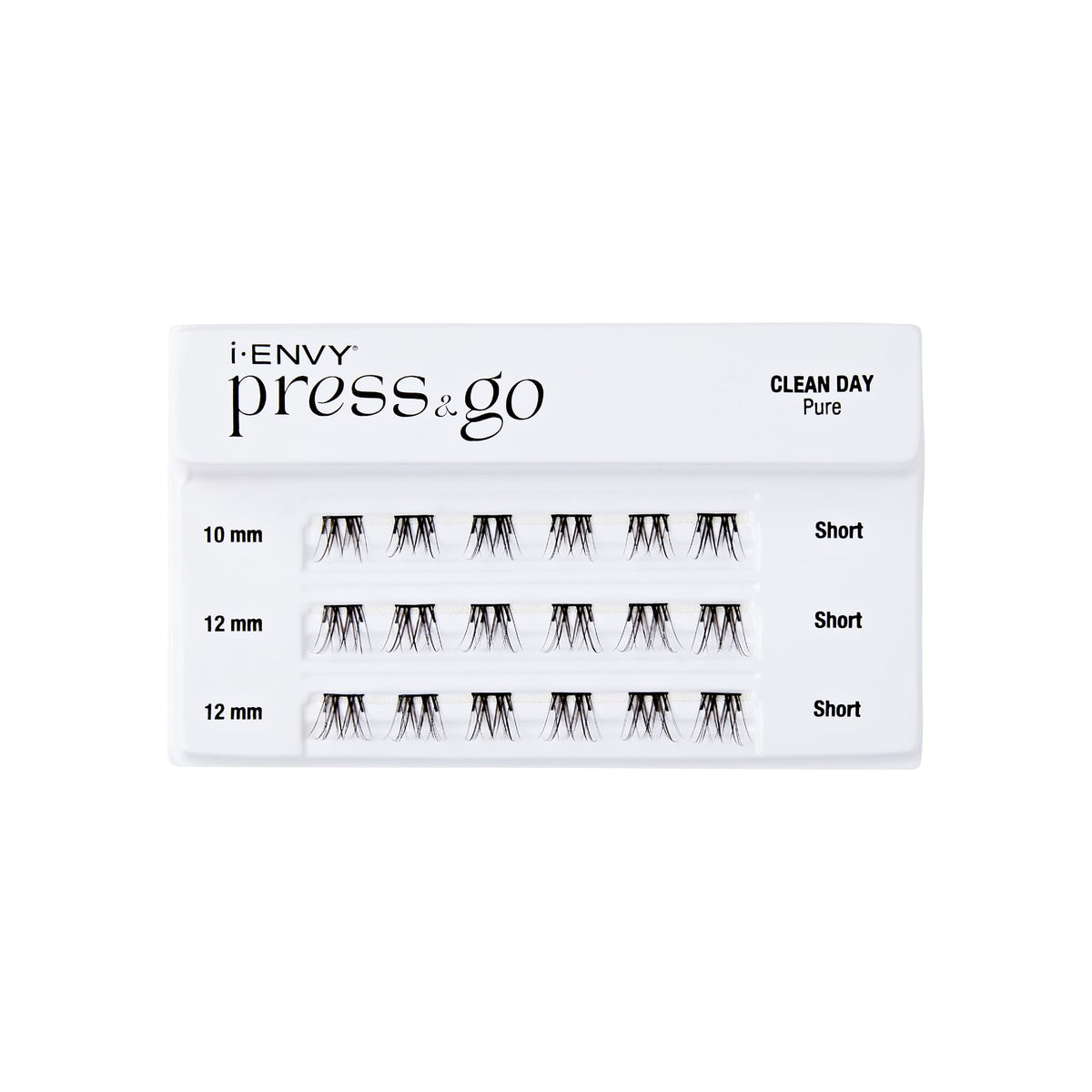 i-ENVY Press&Go Self-Adhesive Eyelashes, No Glue Needed False Eyelash Clusters, Easy Application 1 Step Press-On Lashes, No Damage or Residue (Clean