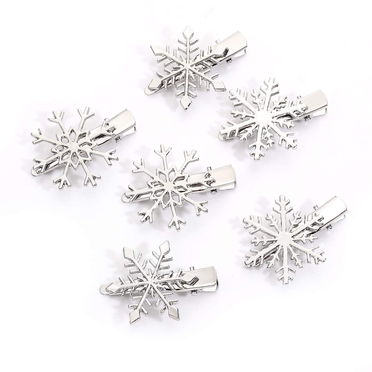 NVENF 6PCS Christmas Hair Clips for Women Holiday Rhinestone Snowflake Hair Clip Christmas Hair Accessories Festive Party Gifts (6PCS Snowflake A) Beauty & Personal Care NVENF