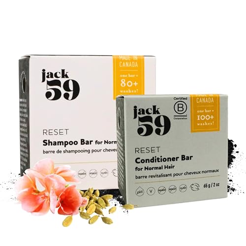 Jack59 All Natural Shampoo and Conditioner Set for Fine Hair, Bar Shampoo and Conditioner with Activated Charcoal to Detoxify, Rejuvenate Scalp Beauty & Personal Care Jack59