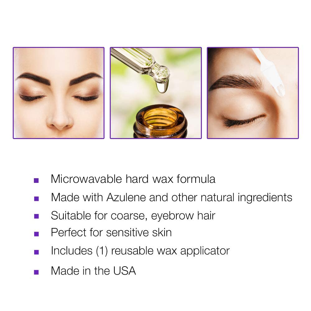 Clean + Easy Microwave Wax - Microwavable Wax Hair Removal for Face, Body & Eyebrows, At-Home Facial Waxing, 1 Oz Beauty and Personal Care Clean + Easy