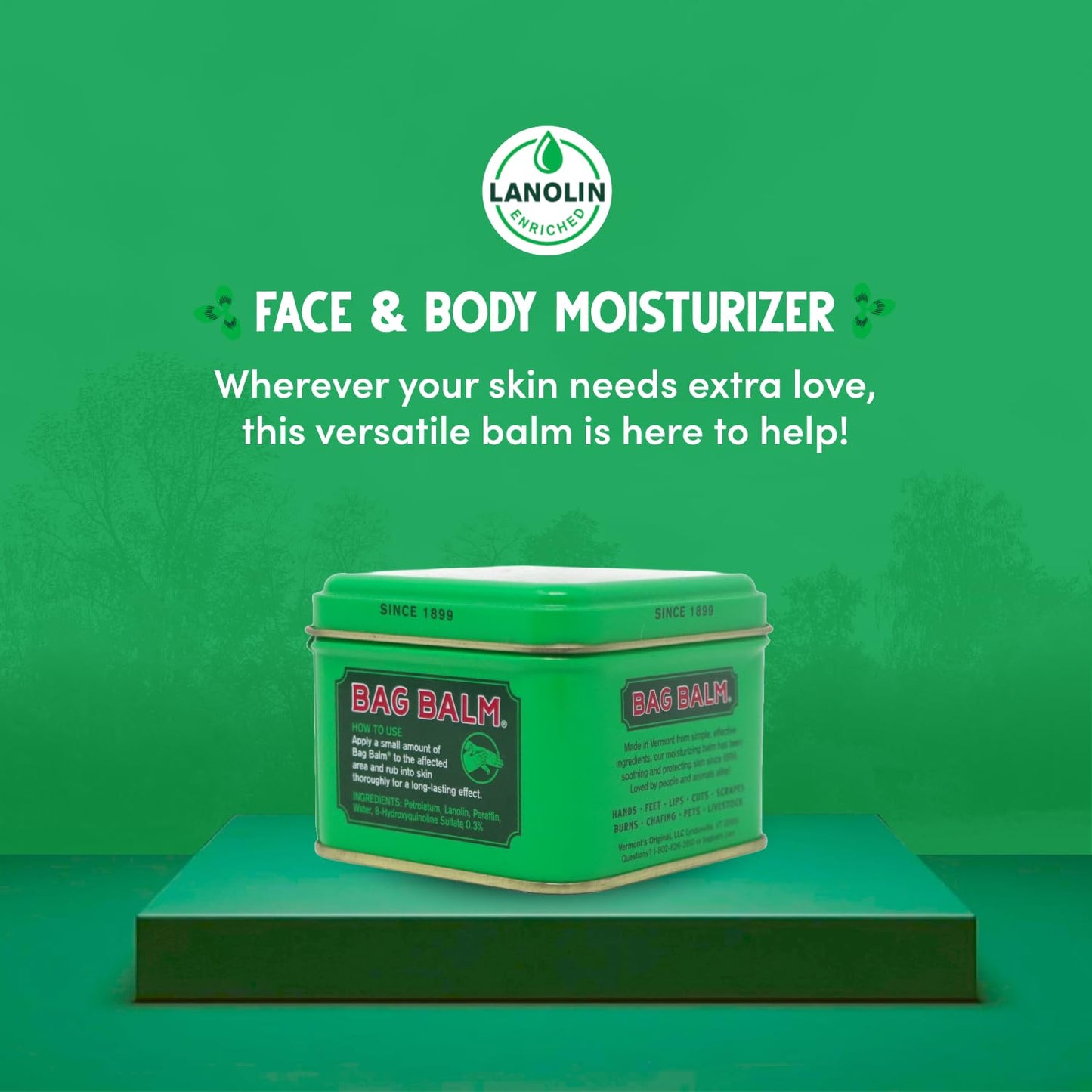 Bag Balm Vermont's Original Hand Moisturizer, Hand Balm for Dry Skin, Cracked Hands, Heels & Dry Hands Treatment, For Dogs and More Ointment, Lotion Beauty & Personal Care Bag Balm