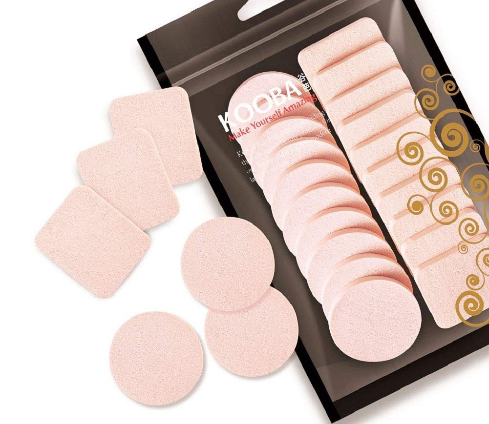 OWLFAVO 20pcs Makeup Powder Sponges Round and Square Latex Free Disposable Beauty Blender Foam Cosmetic Applicator Facial Puffs for Flawless Beauty & Personal Care Nuonove