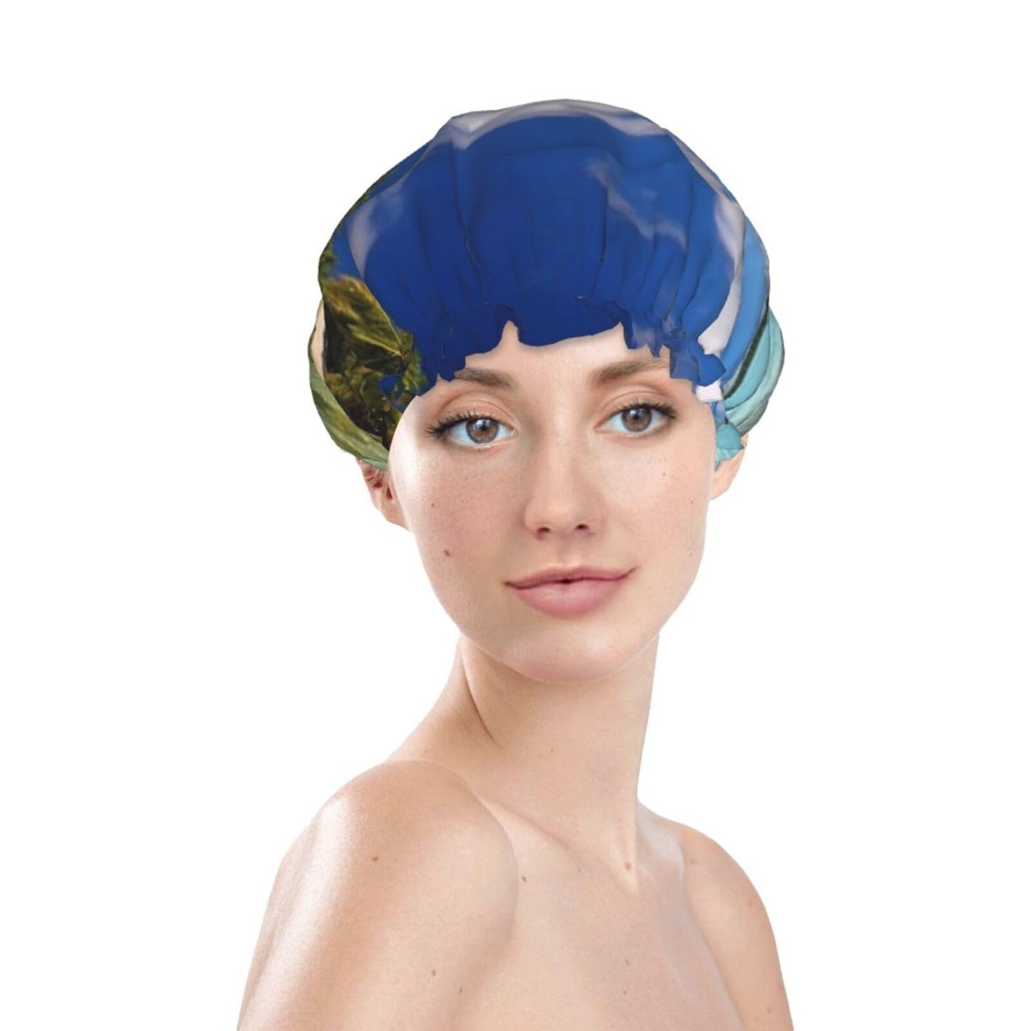 Aitutaki Lagoon, Cook Islands Shower Cap For Women Reusable Double Layers Bathing Bath Cap Hair Caps Waterproof Elastic Band Ladies Spa Salon Shower Beauty and Personal Care GDSHJKLW