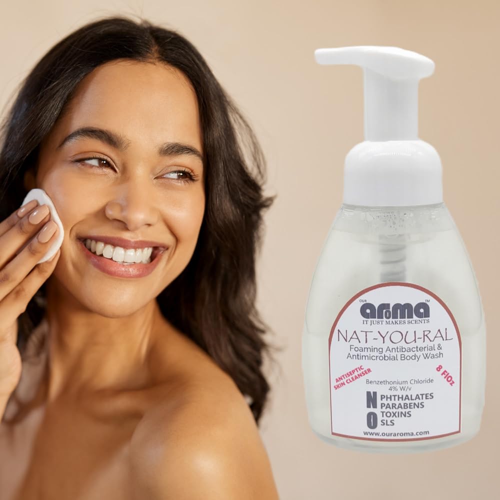 Our Aroma NAT-YOU-RAL Foaming Shower, Shampoo Liquid Soap- 8FlOz - Plant Based Ingredients Beauty & Personal Care Our Aroma