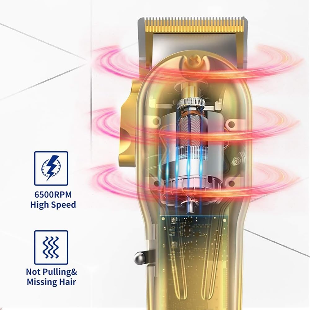 GLESVOWIO Pro Hair Clipper 2PCS Combo Kit Full Metal and Trimmer Professional Beard Grooming for Barber Home Rechargeable Beauty and Personal Care GLESVOWIO