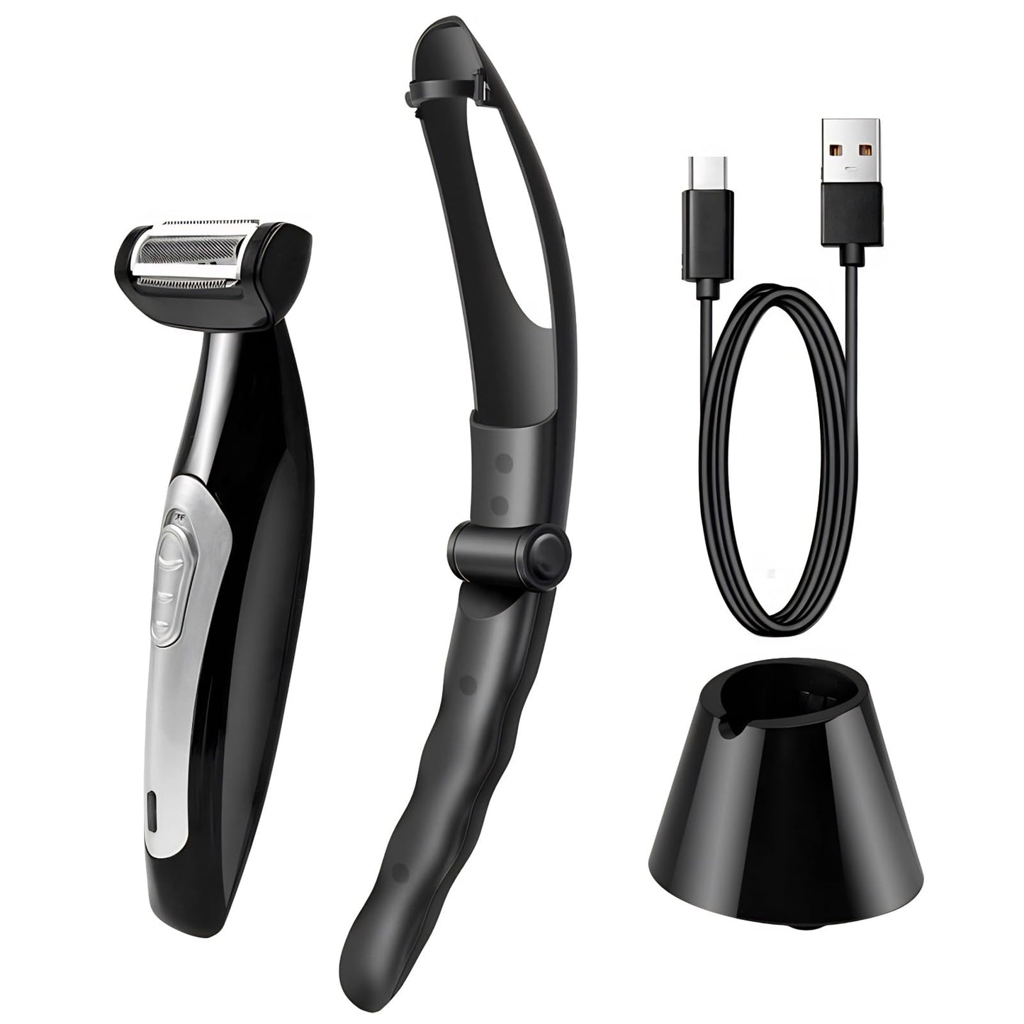 Yoidesu Men's, Body Groomer with Adjustable Extreme Reach Handle, Wet/Dry Use, Back Hair Remover Beauty and Personal Care Yoidesu
