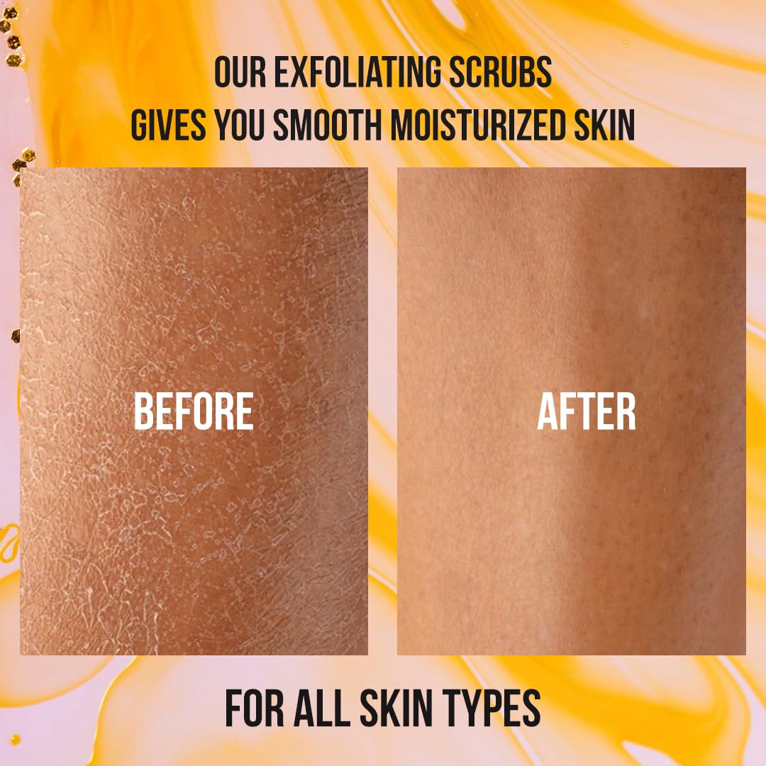 24K Gold Body Scrub, Natural Exfoliating Face Sugar Scrub With Anti-Aging Properties, Pure Skin Moisturizer, Reduce Wrinkles Deep Pore Cleansing Beauty & Personal Care White Naturals