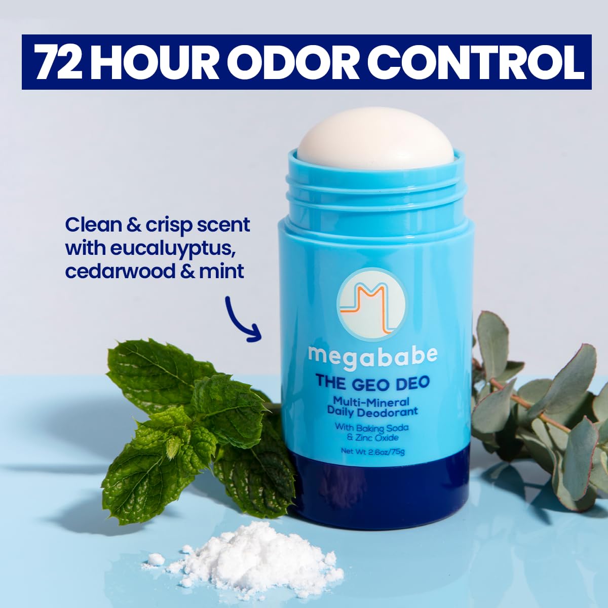 Megababe Daily Deodorant - The Geo Deo with 72 hour Odor Protection, Vacation and Hot Weather Essential, Multi-Minerals, Aluminum-Free, All Natural Beauty and Personal Care Megababe