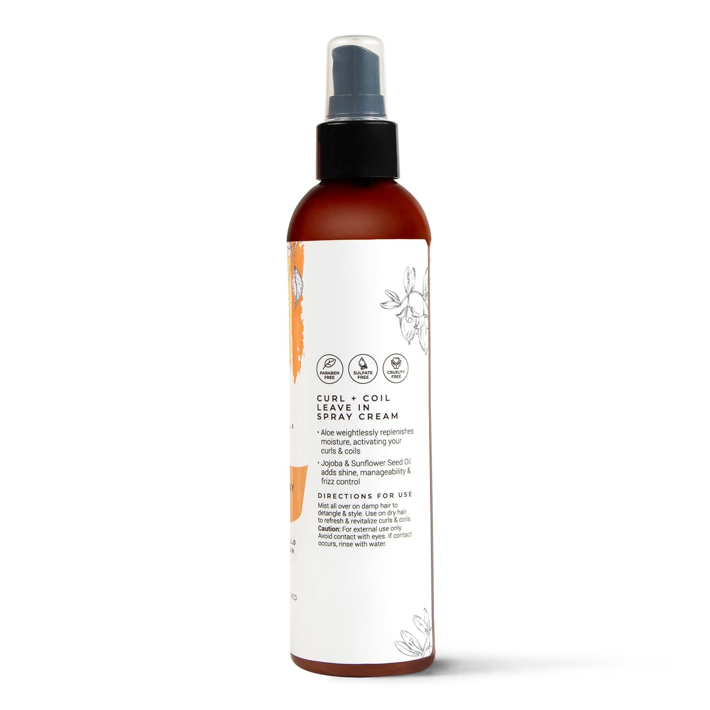 CIBU Curl + Coil Leave In Spray Cream, 8oz - Hair Detangler Spray for Women to Revitalize & Activate Curls and Coils - with Aloe to Replenish Beauty & Personal Care CIBU