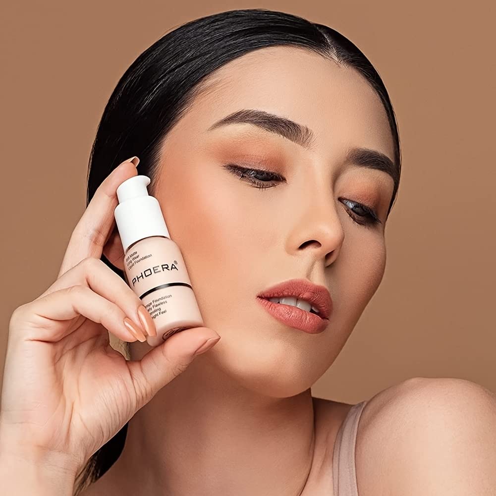 BestLand 2Pack PHOERA Foundation Full Coverage Liquid Foundation Cream - Long-lasting Lightweight Concealer - Oil-Free Formula - Natural Shade Beauty & Personal Care Hilareco