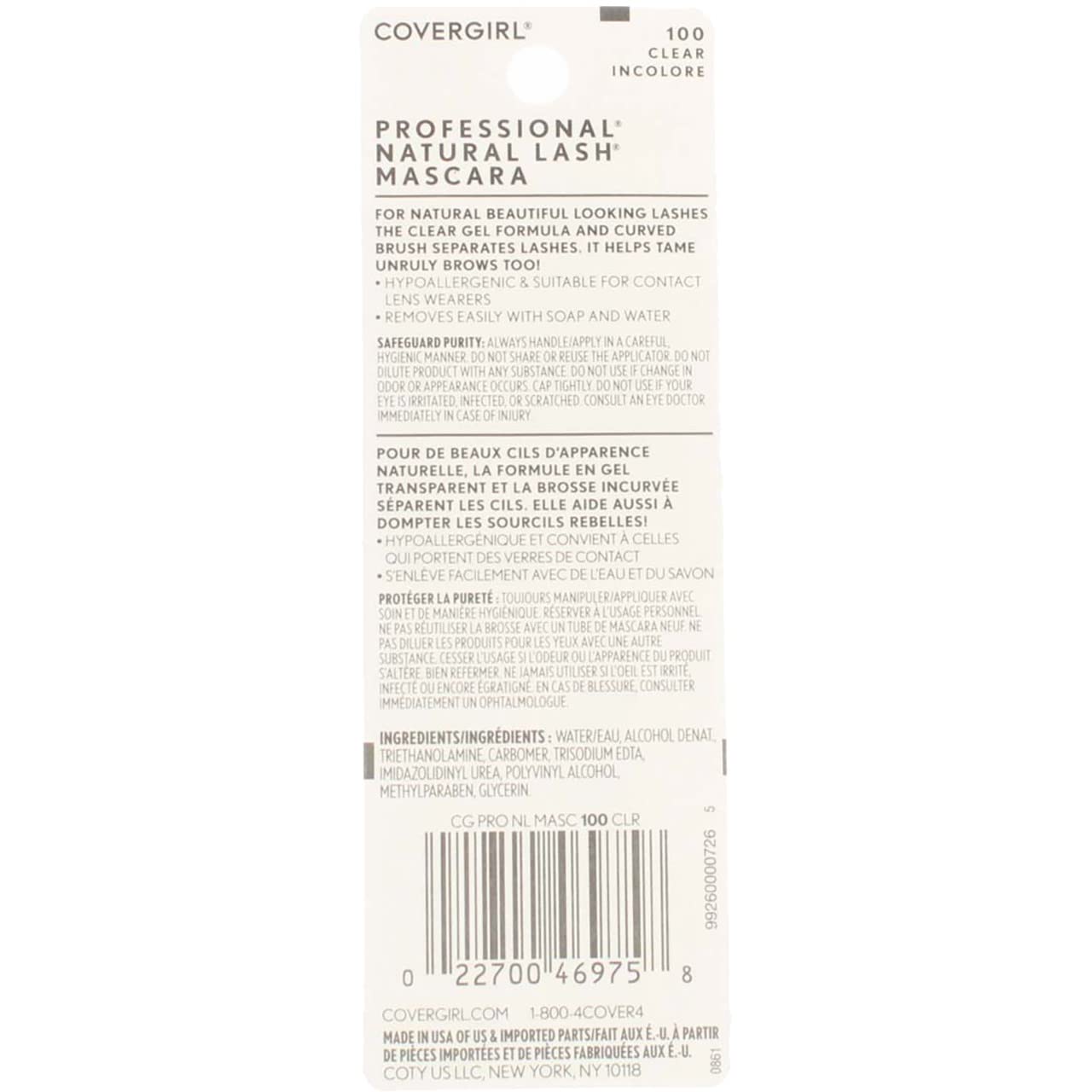 Cover Girl Professional Natural Lash Mascara 100 Clear .34 Fluid Oz Beauty & Personal Care COVERGIRL