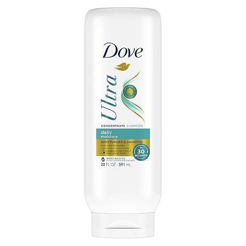 Dove Ultra Daily Moisture Concentrate Shampoo for Dry Hair Moisturizes and Smooths in 30 Seconds, Ultra-Lather Technology and 2X More Washes 20 oz Beauty & Personal Care Dove