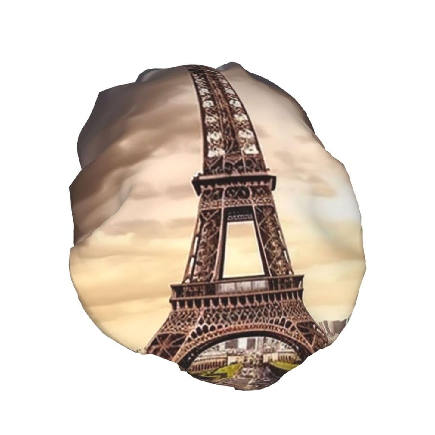 Romantic Paris Eiffel Tower Shower Cap for Women Men Large Reusable Shower Bonnet Double-Layer Waterproof Bath Caps Elastic Band Hair Hat for All Beauty and Personal Care BWLHJKE