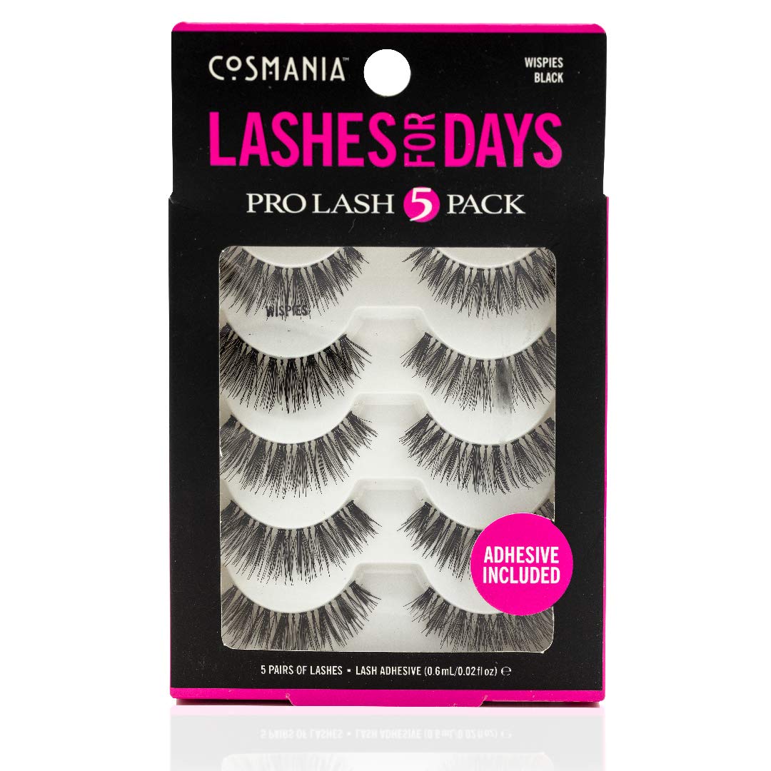 Cosmania Lashes for Days False Eyelashes (Wispies) - Easy to Apply, Gives Lashes Soft, Wispie Look | Noticeably Fuller Looking Lashes | Adhesive Beauty & Personal Care Cosmania