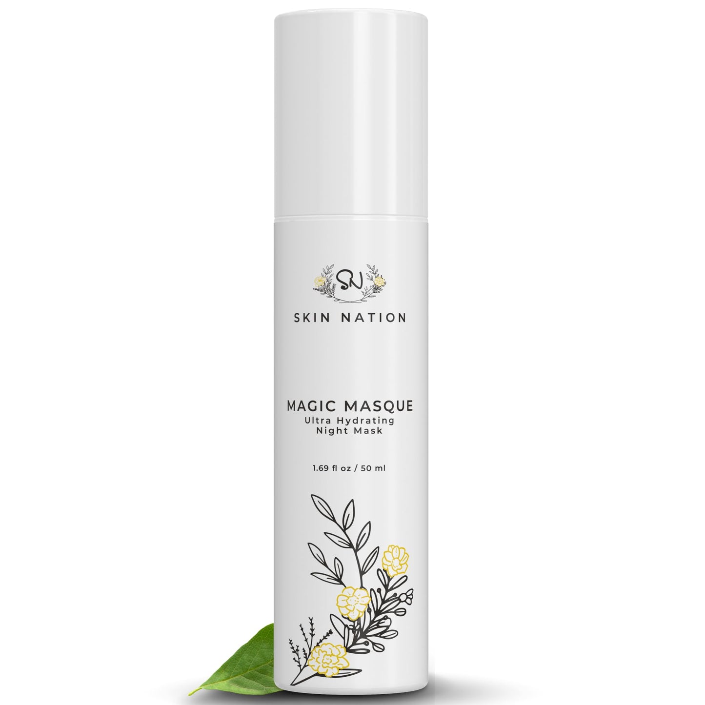 Skin Nation Magic Masque, Hydrating Night Mask with Hyaluronic Acid & Botanicals, Plant-Based Overnight Mask for Dry Skin, Smooth Texture & Radiant Beauty & Personal Care Skin Nation
