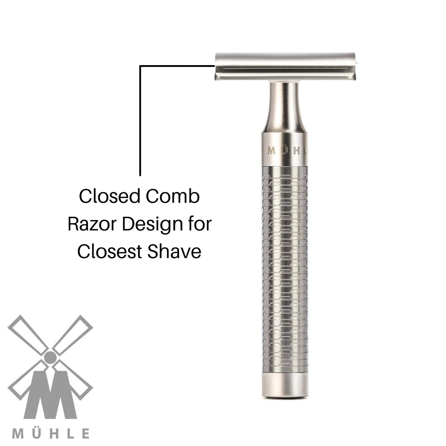 MÜHLE ROCCA R94 Double Edge Safety Razor (Closed Comb) - Pure Matt Stainless Steel - Perfect for Everyday Use - Barbershop Quality Close Smooth Shave Beauty and Personal Care MÜHLE