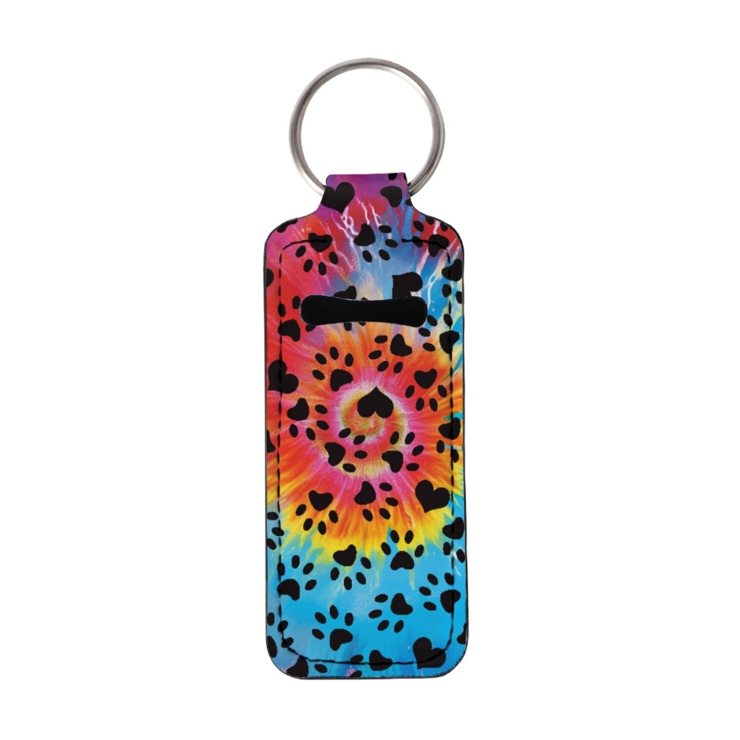 CLOHOMIN Whilpool Tie Dye Chapstick Holder Keychain Dog Paw Lip Gloss Keychain for Girls Women Neoprene Lip Balm Pouch Holder with Ring Cute Lip Balm Beauty and Personal Care CLOHOMIN