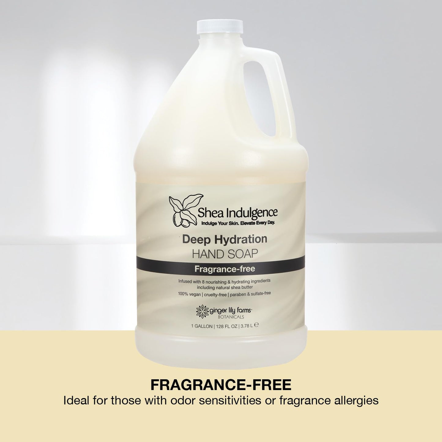 Ginger Lily Farms Botanicals Shea Indulgence Deep Hydration Liquid Hand Soap Refill, 100% Vegan & Cruelty-Free, Fragrance-Free, 1 Gallon (128 fl oz) Beauty & Personal Care Ginger Lily Farms