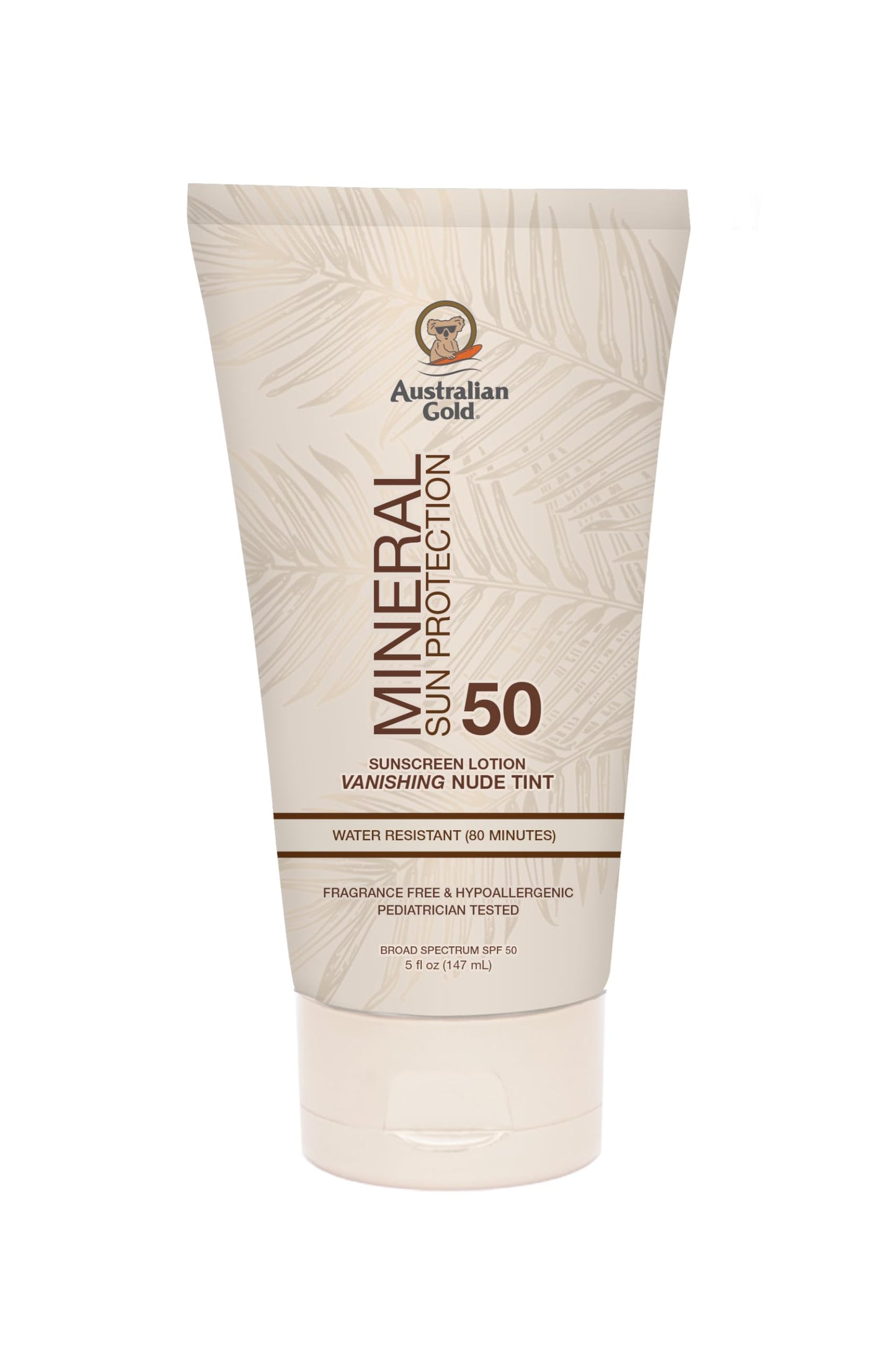 Australian Gold SPF 50 Mineral Sunscreen, 5 fl oz, Broad Spectrum Tinted Sunscreen, Gentle Protection for Every Shade, Vanishing Nude Tint, Blue Light Beauty & Personal Care Australian Gold