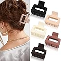 ATODEN 5 Pcs Square Matte Hair Claws for Women & Girls - 2" Non-Slip Strong Grip Hair Clamps for Thin & Medium Hair, Jaw Styling Accessories & Gifts Beauty & Personal Care Atoden