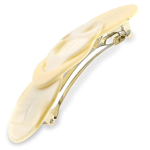Camila Paris CP2337 French Hair Barrette Clip for Girls Handmade Cream Pearl, Metal Automatic Clasp Strong Hold Grip Hair Clips for Women, No Slip Beauty & Personal Care Camila