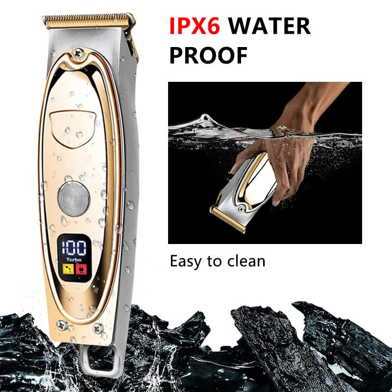 GLESVOWIO Hair Clippers for Men - Cordless Professional & Trimmer Beard Mustache & Body Grooming LED Display 3 Guide Combs Beauty and Personal Care GLESVOWIO
