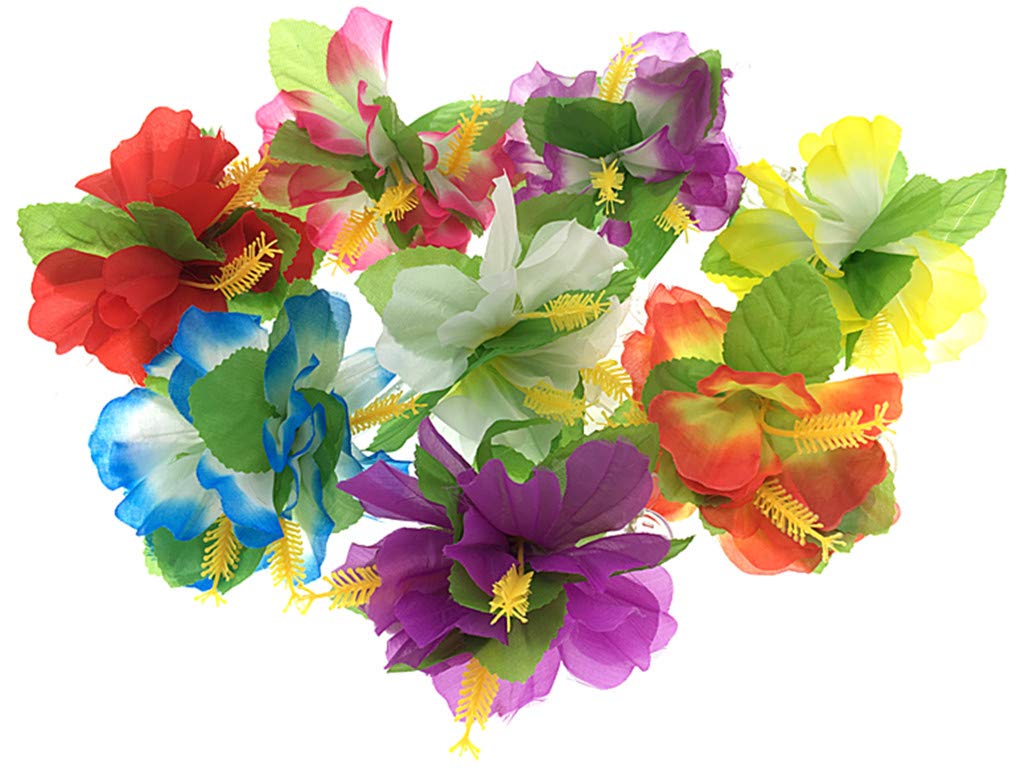 ALIMITOPIA Hawaiian Flower Hair Clip, 8pcs, Medium Size, Fabric Artificial Tropical Flower Hairpin Barrette, Hair Accessories for Luau Beach Party Beauty & Personal Care ALIMITOPIA