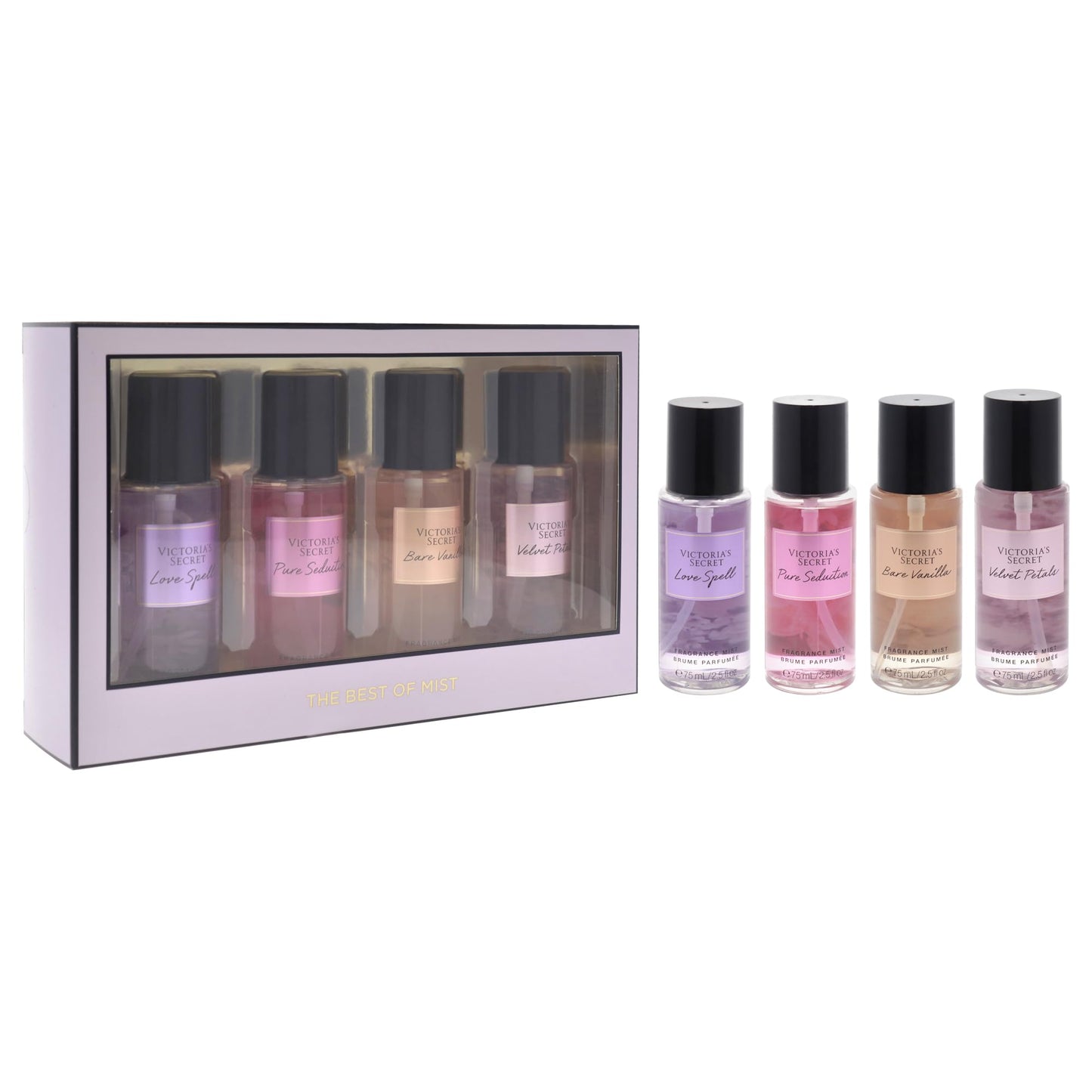 Victorias Secret The Best of Mist Set for Women - 4 Pc Gift Set with Love Spell & Pure Seduction Fragrance Mists Beauty & Personal Care Victoria's Secret