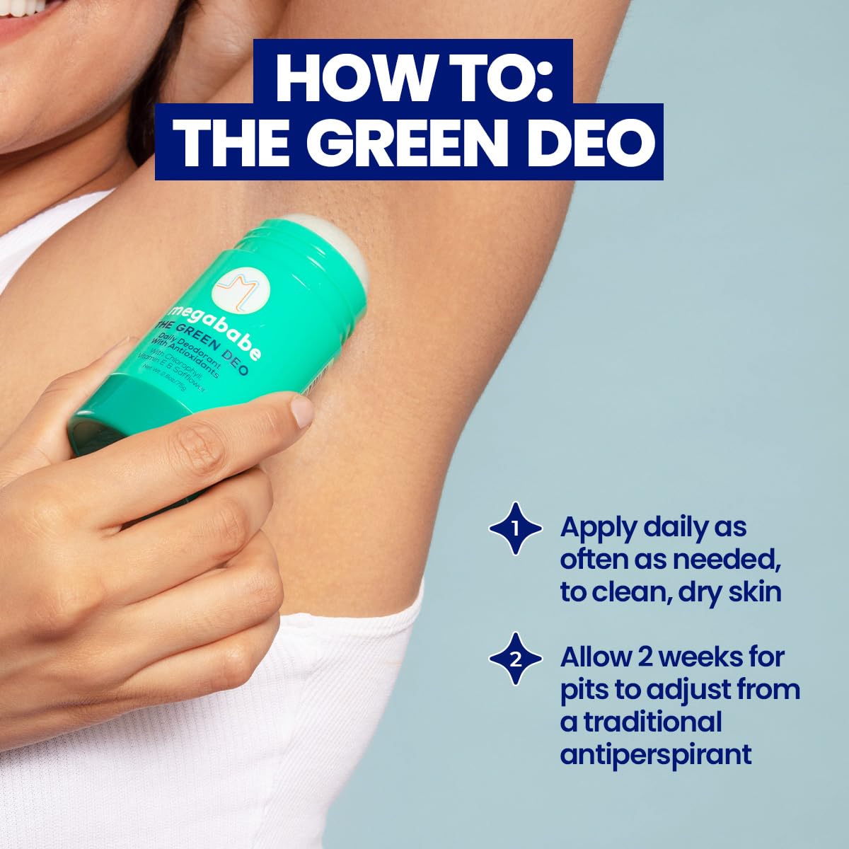 Megababe Daily Deodorant - Green Deo - Summer and Hot Weather Essential - Odor-neutralizing Chlorophyll - Aluminum-Free, All Natural - 2.6 oz Beauty and Personal Care Megababe