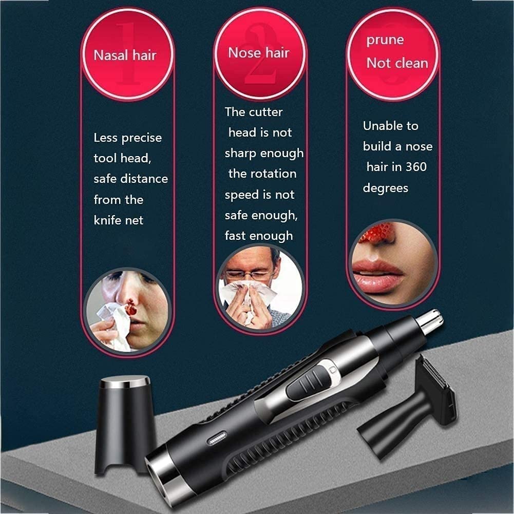 LEONYS Nose and Ear Hair Trimmer, 2 in 1 Ear Nose Hair Trimmer Clippers for Men and Women, USB Rechargeable, Waterproof Stainless Steel Head, Easy Beauty and Personal Care LEONYS