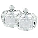 mollensiuer 2Pcs Clear Nail Art Acrylic Liquid Powder Dappen Dish Bowl Glass Crystal Cup Glassware with Lid for Nail Art Manicure Care Tools Beauty & Personal Care mollensiuer