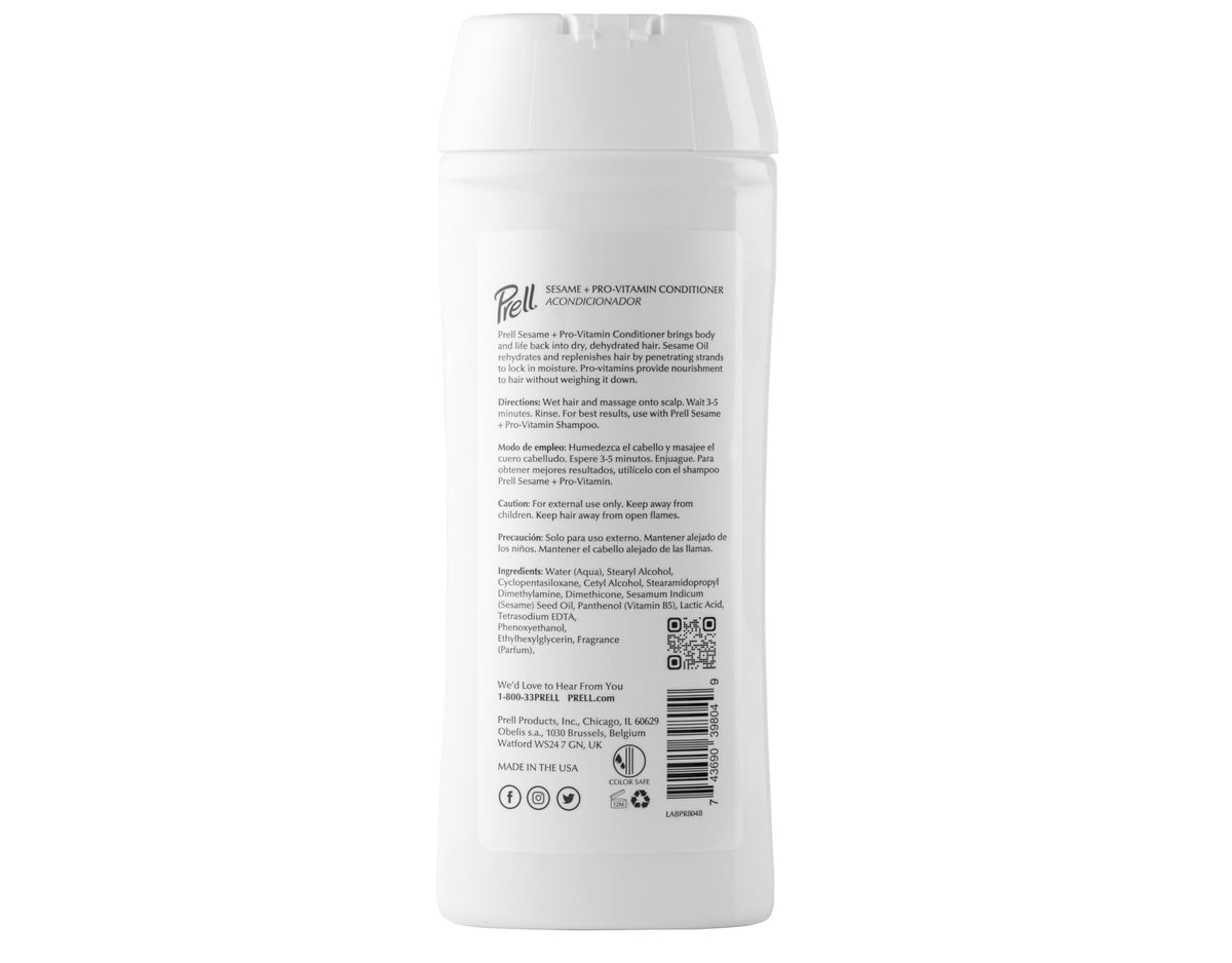 Prell Sesame + Pro-Vitamin Conditioner for Thinning Hair, Color Safe, Volumizes & Restores 13.5 fl. oz. (Pack of 2)