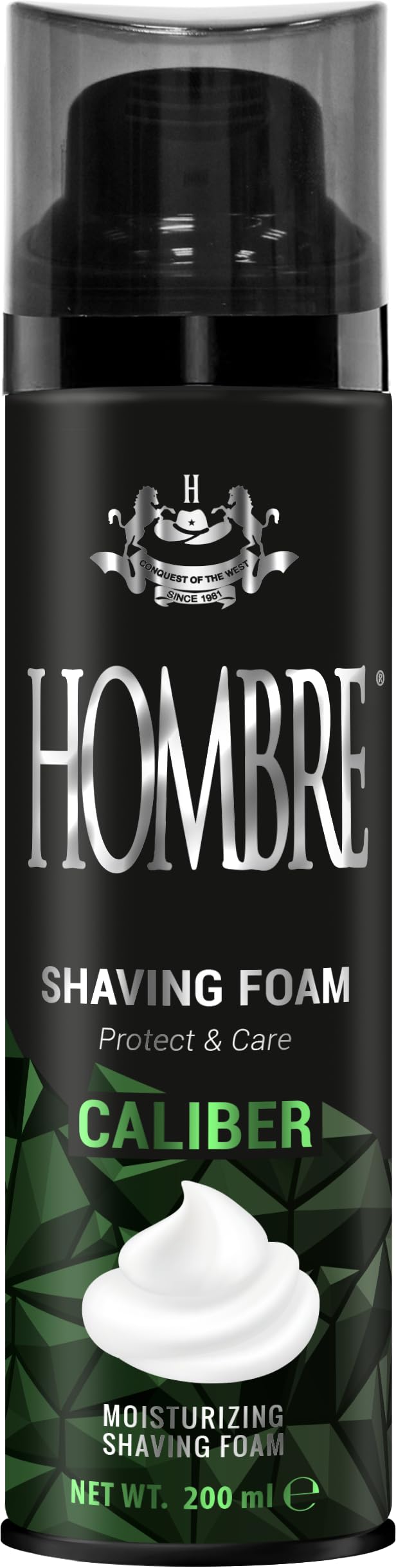 HOMBRE Caliber Shave Foam for Men - Fougère Marine Woody Scent - Intense Masculine Finish - Aluminum-Free Formula 200 ml (Pack of 1) Beauty and Personal Care HOMBRE