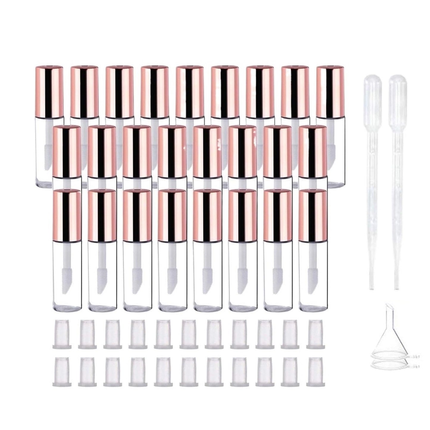 Empty Lip Balm Tubes 30/50/100pcs Empty Lip Balm Tubes Transparent Gloss Tube Container with Cap Cosmetic Sample for Lipstick Making(Rose Gold,100Pcs) Beauty and Personal Care Gonehyu