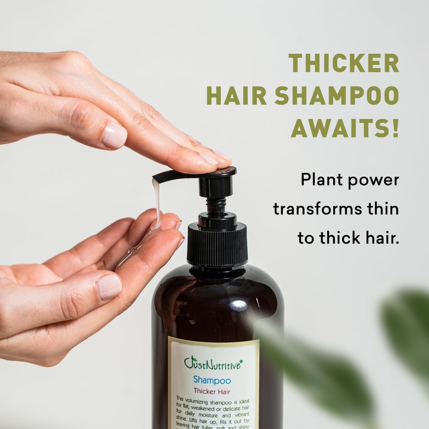 Just Nutritive Thicker Hair Shampoo | Hair Thickening | Hair Growth Thickening Shampoo | Grow Thick Hair | Hair Thickening Treatment for Men and Women Beauty & Personal Care Just Nutritive