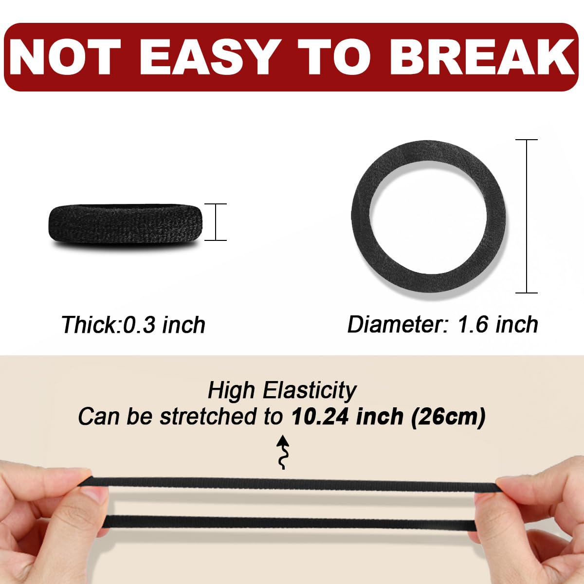 IKOCO 150PCS Black Hair Ties for Women, No Damage, Cotton Ponytail Holders Beauty and Personal Care IKOCO
