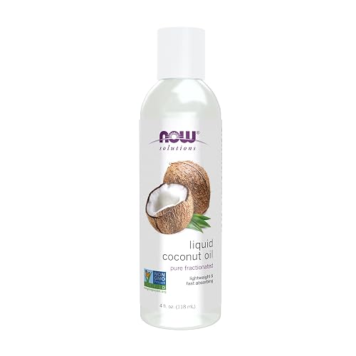 NOW Foods Solutions, Liquid Coconut Oil, Light and Nourishing, Promotes Healthy-Looking Skin and Hair, 4-Ounce Beauty & Personal Care NOW Foods