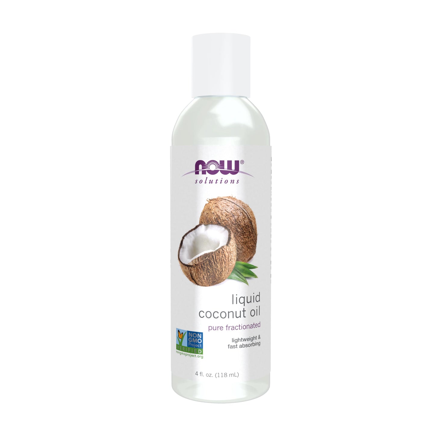 NOW Foods Solutions, Liquid Coconut Oil, Light and Nourishing, Promotes Healthy-Looking Skin and Hair, 4-Ounce Beauty & Personal Care NOW Foods