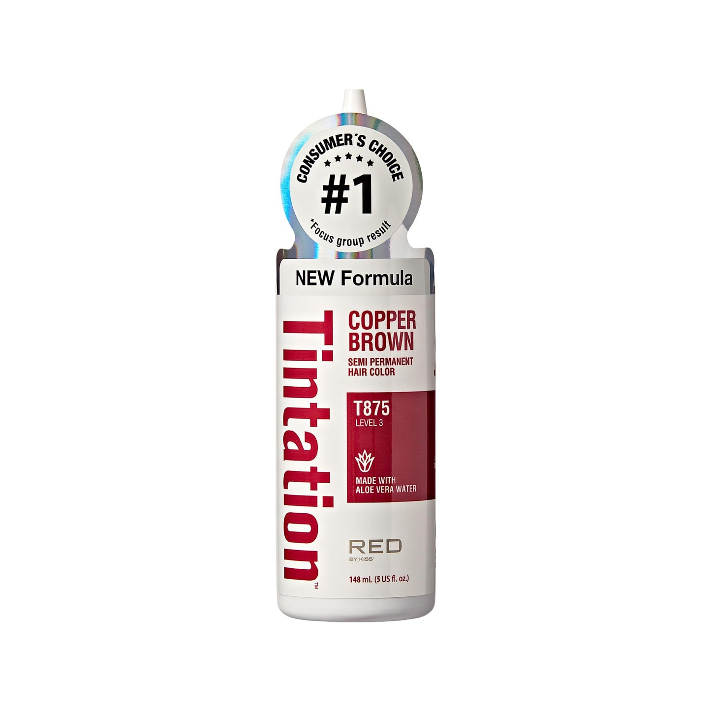 Red by Kiss Tintation Semi-Permanent Hair Color, Aloe Vera Water Based, Argan Oil, Olive Oil, Collagen & Keratin, Long-Lasting Color Dye (Copper Beauty & Personal Care Red by Kiss