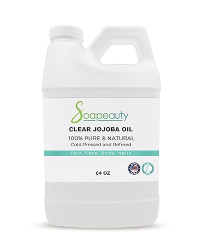 Soapeauty Clear Jojoba Oil | 100% Pure & Natural | Refined, Cold Pressed, Hexane Free | Moisturizing Oil for Skin, Face, Hair & Nails | 64 fl oz Beauty & Personal Care Soapeauty