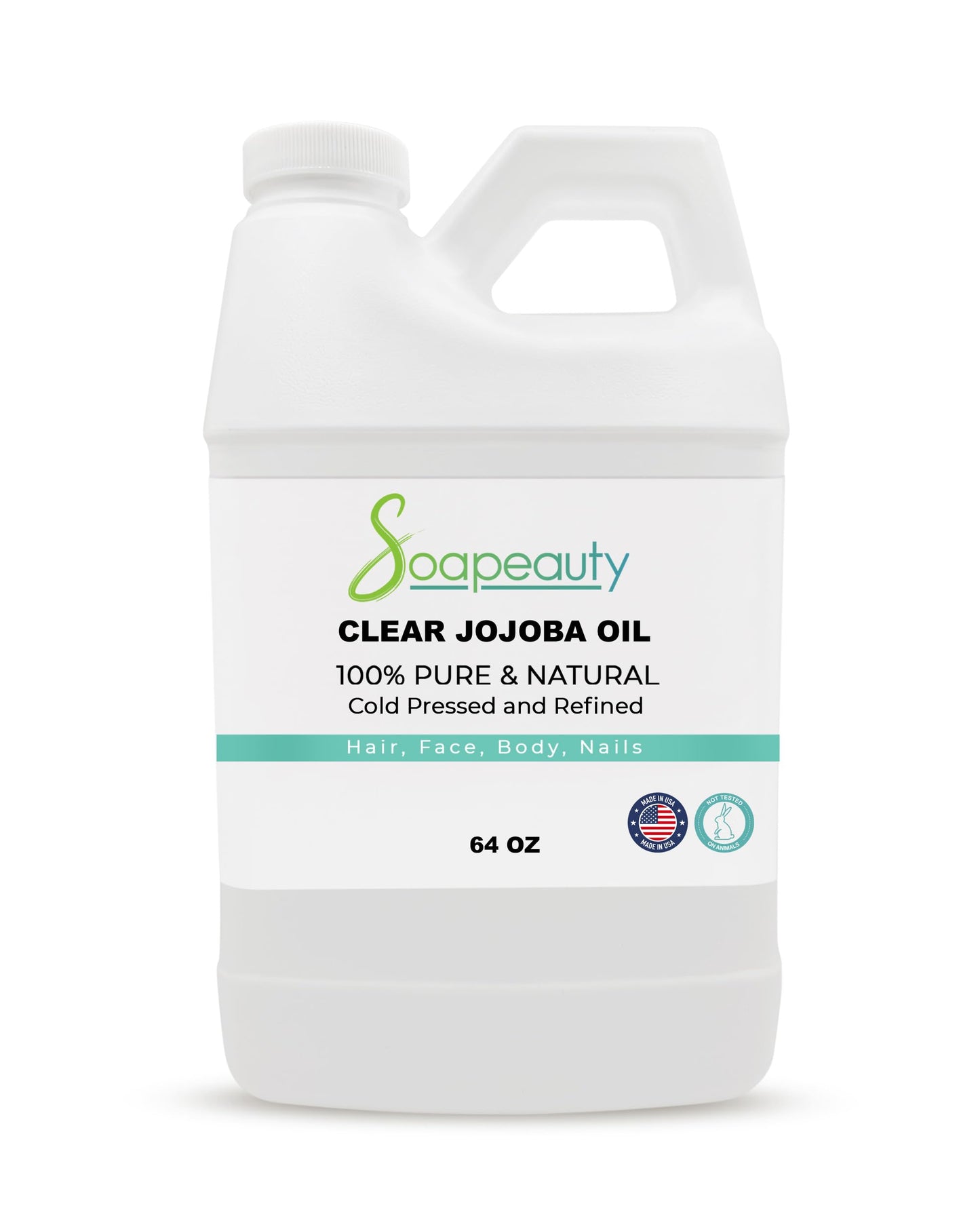 Soapeauty Clear Jojoba Oil | 100% Pure & Natural | Refined, Cold Pressed, Hexane Free | Moisturizing Oil for Skin, Face, Hair & Nails | 64 fl oz Beauty & Personal Care Soapeauty