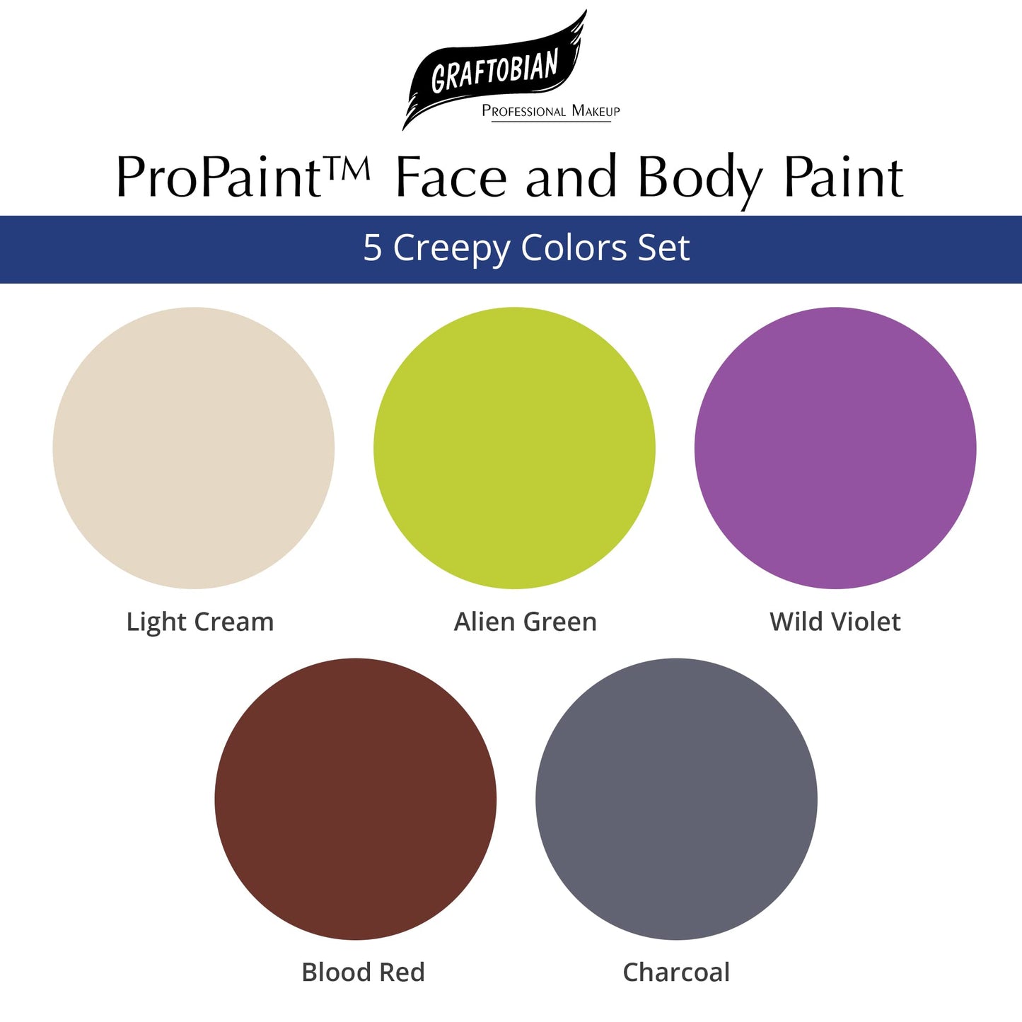 Graftobian Makeup ProPaint Face & Body Paint - 5 Creepy Colors Set 30ml - Halloween & Costume Makeup for Adults Beauty & Personal Care Graftobian